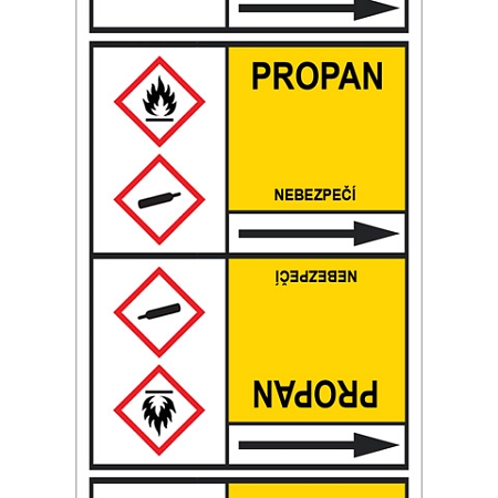 Značení potrubí, propan